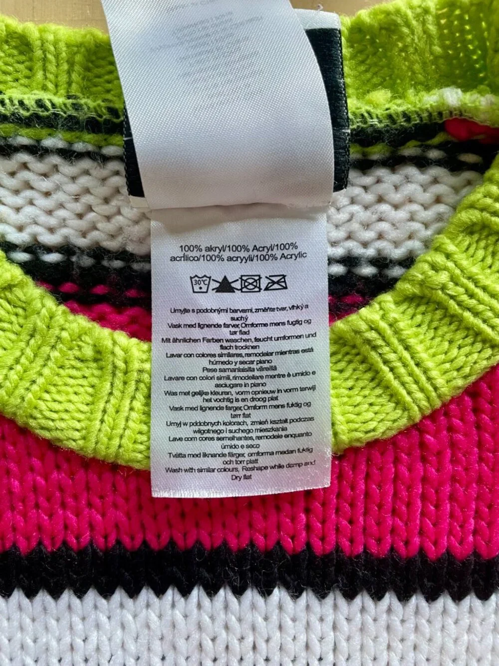 The Ragged Priest Women's Oversized Boxy Striped Colorblock Sweater size Small